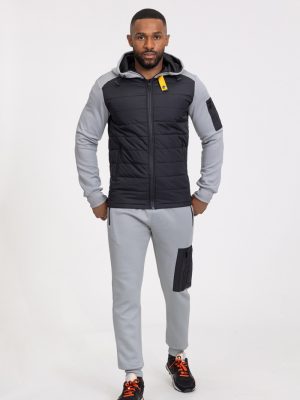 Essential gray black cotton tracksuit