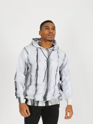 Gray marble essential cotton hoodie