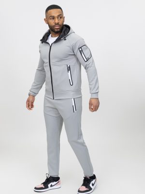 Essential light gray cotton tracksuit