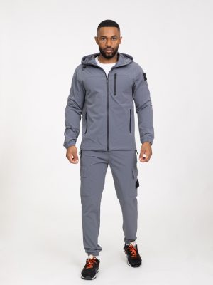 Essential dark gray cotton tracksuit